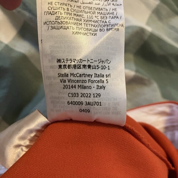 Stella McCartney High Rise Pleated Pants Womens 2 Tangerine Wool Crop Flare - Picture 12 of 16